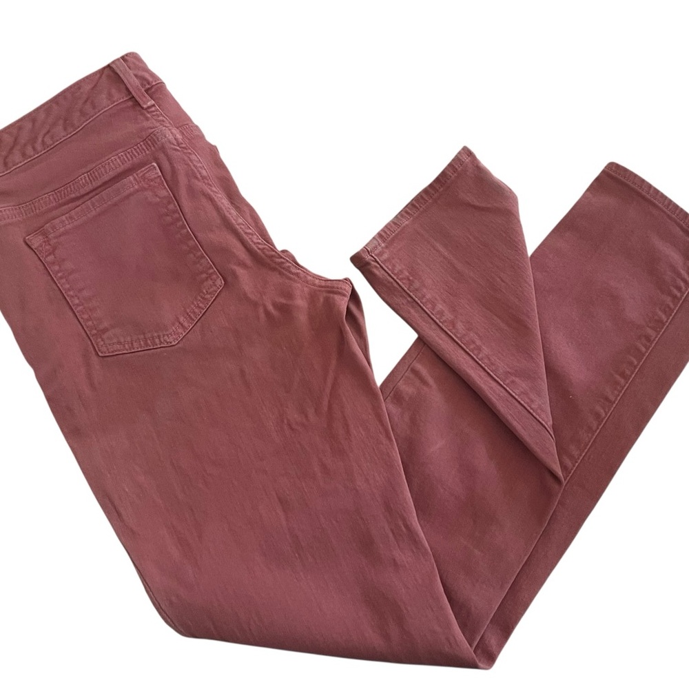 Eddie Bauer Slightly Curvy Straight Leg Pants Womens 4 Salmon/Red Mid Rise